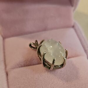 Sterling Silver Moonstone Oval Pendant